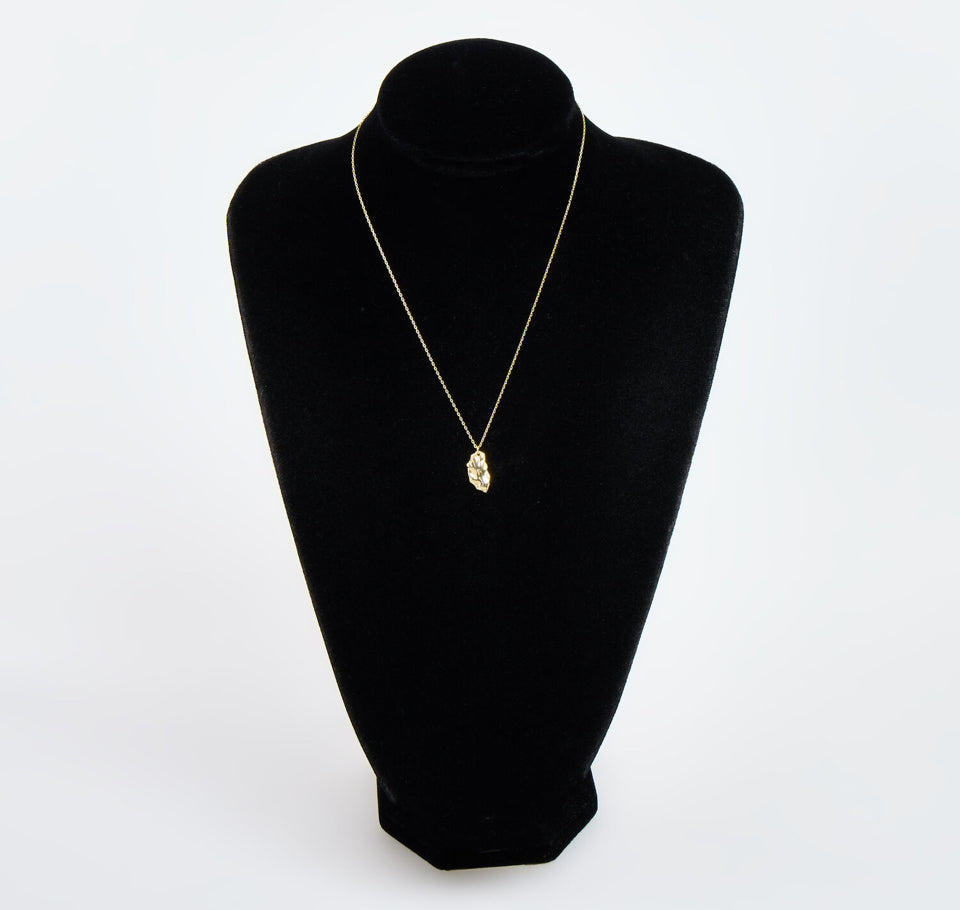 Adolfo Dominguez - Gold Tone Leaf Pendant Necklace
